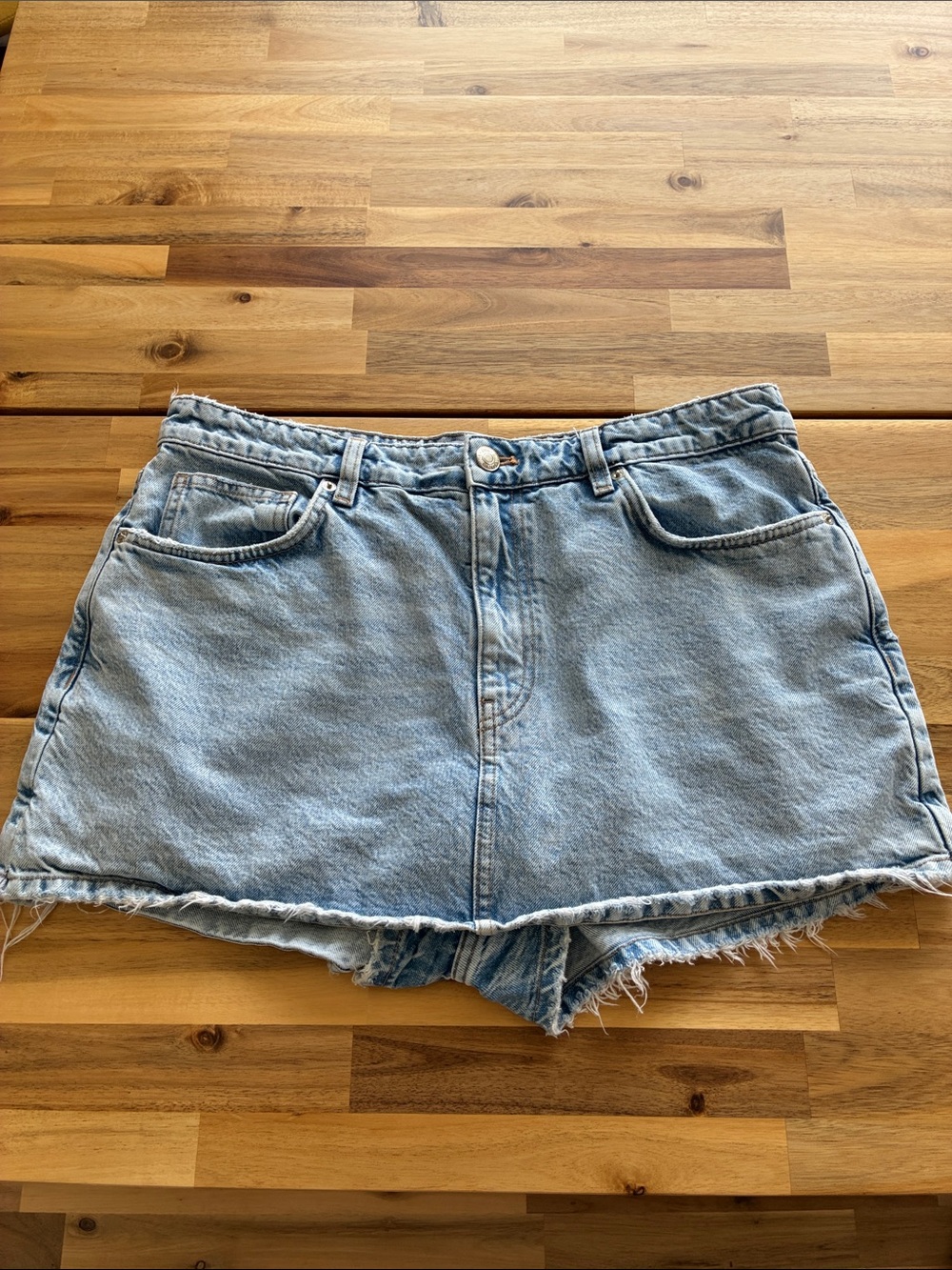 ZARA Skort Denim XXL Coastal Cowgirl Festival Staple Piece Cotton - Picture 3 of 6